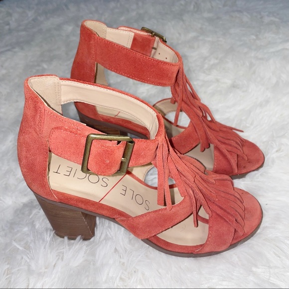 Sole society fringe block heel sandals - Picture 9 of 12